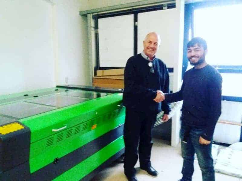 1600 x 1000 mm lasertech co2 laser cutter installation in normandy surrey