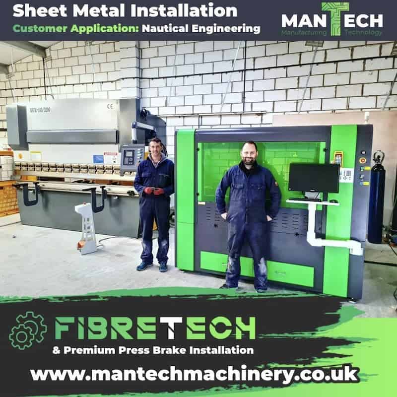 Fibre laser and press brake installation