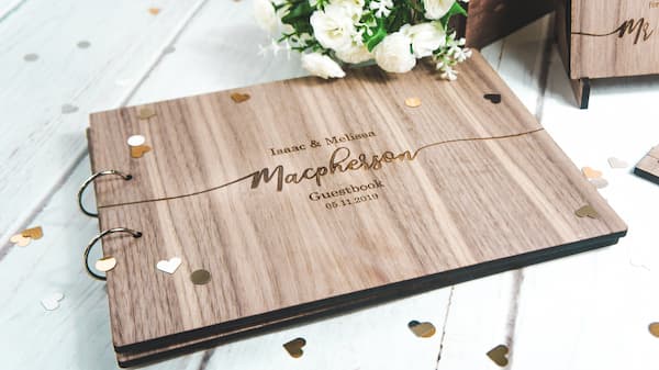 Laser cutter engraver wedding book