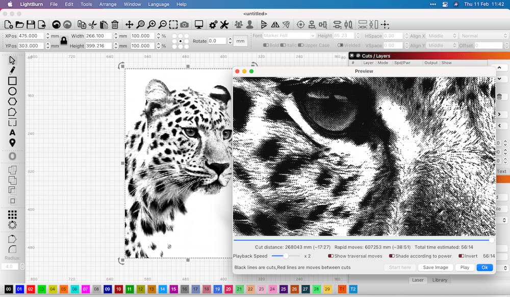Lightburn Photo Engrave Result